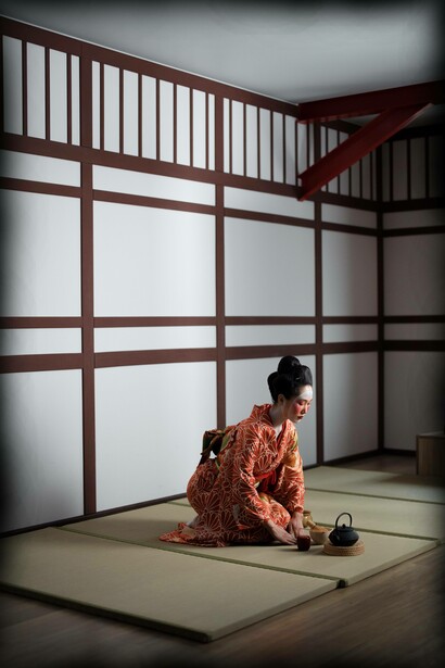 Geisha taking part in a tea ceremony