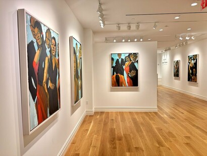 Robert Freeman, Black ties, exhibition view. Courtesy of Adelson Galleries