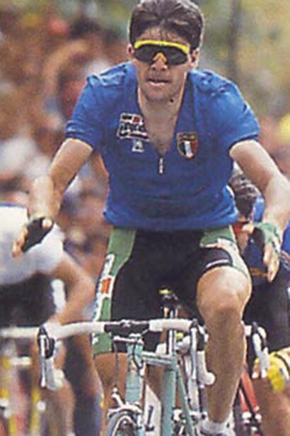 Gianni Bugno durante una gara