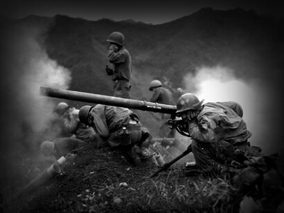 Un pelotón durante la Guerra de Corea (1950 a 1953)