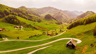 Asentamiento rural ubicado en Pase Passwang, Suiza
