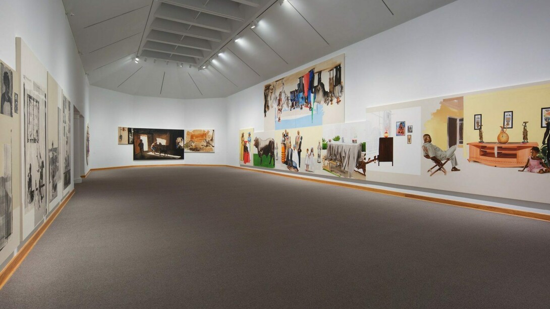 Meleko Mokgosi, Exhibition view. Courtesy of WCMA