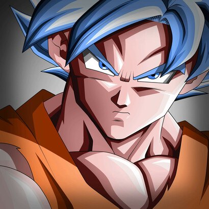 Goku dai capelli blu, immagine dal cartone aniamto Dragon Ball Z