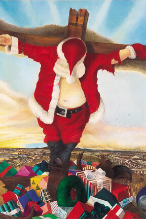 Robert Cenedella, "The Presence of Man" (Dollar Sign Edition), 2014. Mixed Media