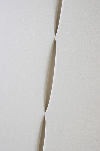 Eli Ping, Gorget (detail), 2023. Flashe on canvas, 36 x 81 in (91.4 x 205.7 cm). Courtesy of the artist and Micki Meng