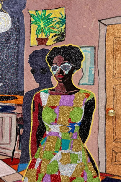 Akea Brionne, Time splits at the doorframe (detail), 2025. Courtesy of Lyles & King 