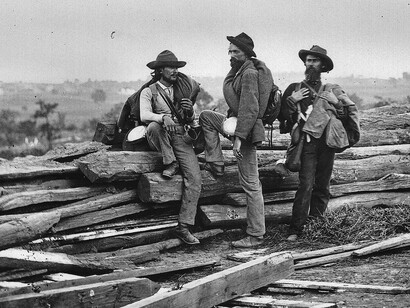 Prisioneros confederados durante la Guerra Civil, Gettysburg, Pennsylvania