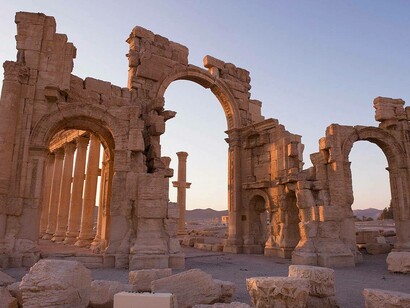 Un altro dei monumenti distrutto dall'Isis, sito di Palmira, Siria