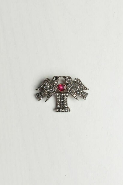 Victorian rose cut and garnet Love Birds