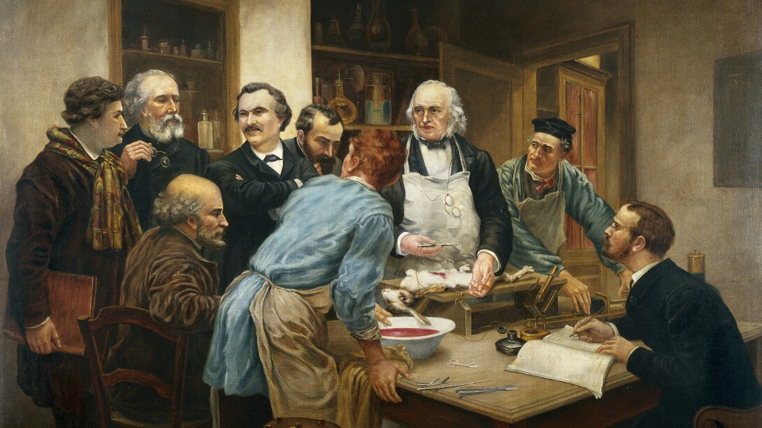 Claude Bernard con pupilos y discípulos (1899), por Léon Lhermitte