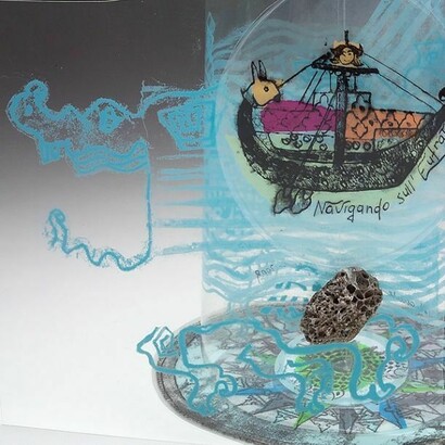 FlotteeRotte, di Manuela Marchesan, monotipo e serigrafia su accettato, collana GioCarte, 2009