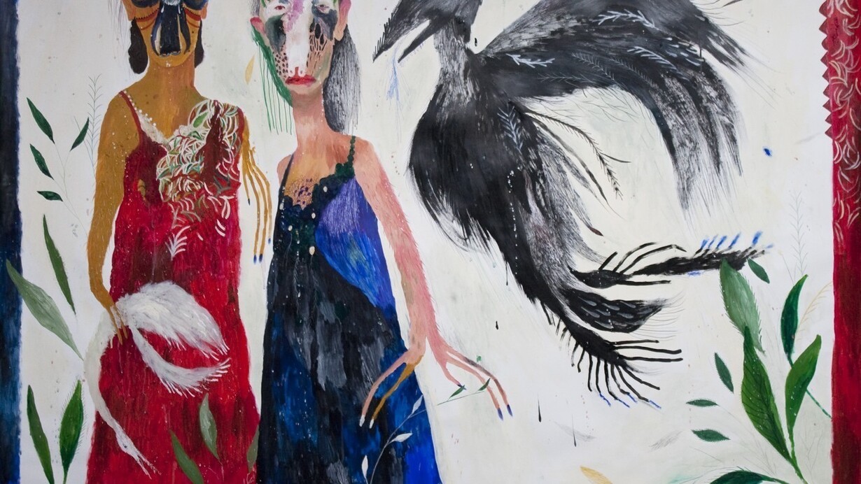 Silvia Mei, Il giorno dei liquidi, 2013, cm150x203, mista su carta