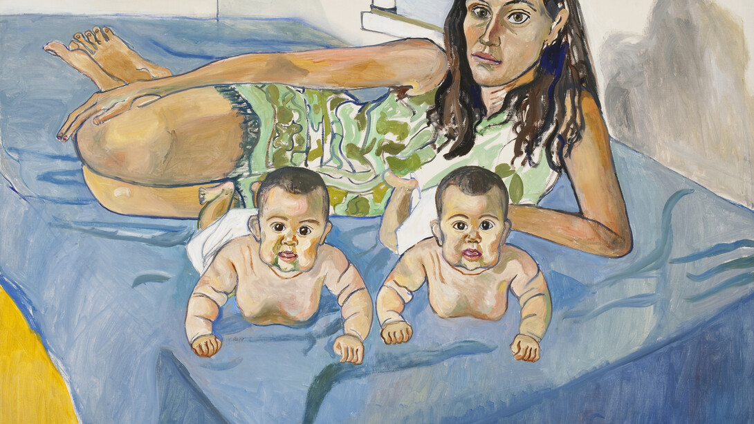 Alice Neel, Nancy and the twins, 1971, Olio su tela, 101 x 153,4 cm, © Estate of Alice Neel

