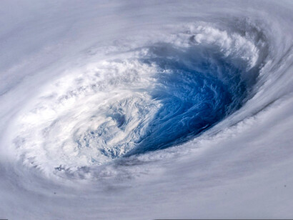 Vista del ojo de un huracán