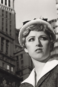 Cindy Sherman, Untitled Film Still #21. (1978)  Gelatin silver print. Approx. 20 × 25 cm. New York: Collection of Museum of Modern Art. Courtesy and copyright the artist