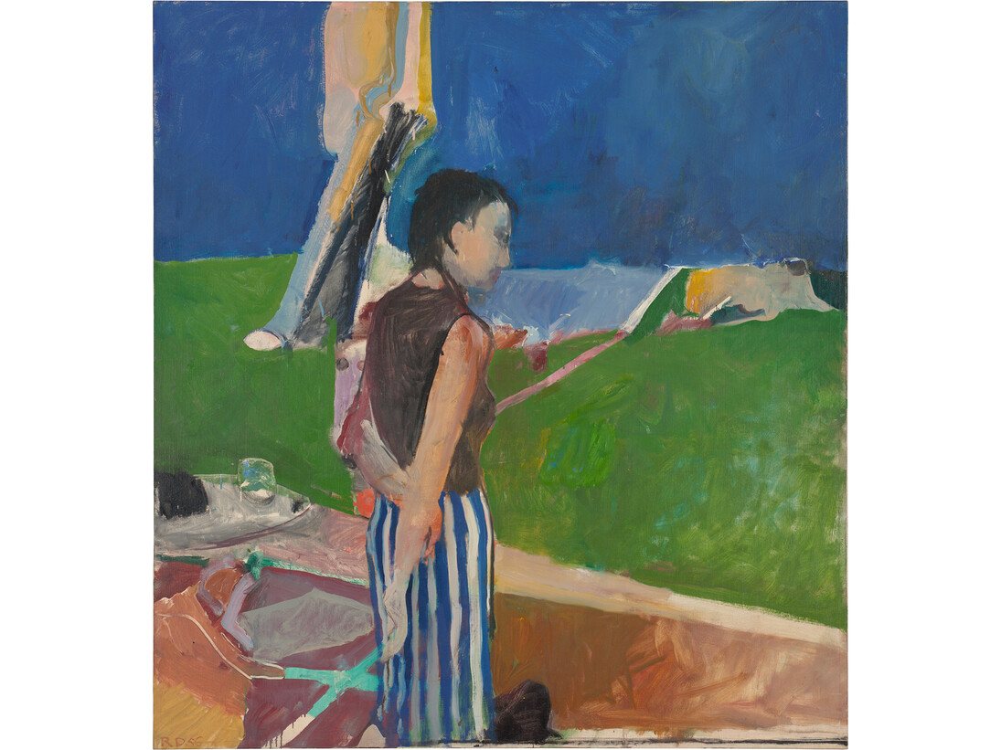 Richard Diebenkorn, Girl On a Terrace, 1956, Oil on canvas, 179.07 x 166.05 x 2.54 cm, Collection Neuberger Museum of Art, Purchase College, State University of New York. Gift of Roy R. Neuberger, Copyright 2014 The Richard Diebenkorn Foundation 