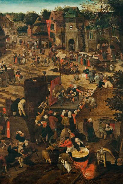 Pieter Brueghel el Joven: Una feria de pueblo (Festival de pueblo en honor a San Huberto y San Antonio), entre 1564 y 1638 (detalle)
