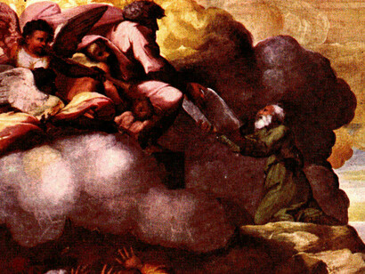 Sanzio Raffaello (1483–1520). "Moisés recibiendo las Tablas de la Ley",1518, Palacios Pontificios, Vaticano