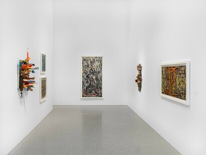Alfonso Ossorio and Nandor Fodor, The search for the beloved, exhibition view. Courtesy of Michael Rosenfeld Gallery 