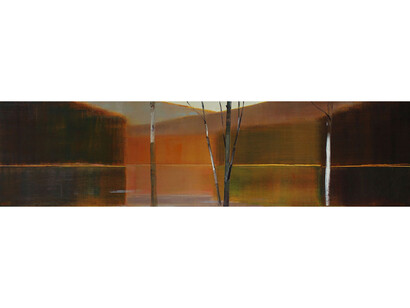 Stephen Pentak, 2014, X.I, 2014, Oil on panel, 18 x 72 in.