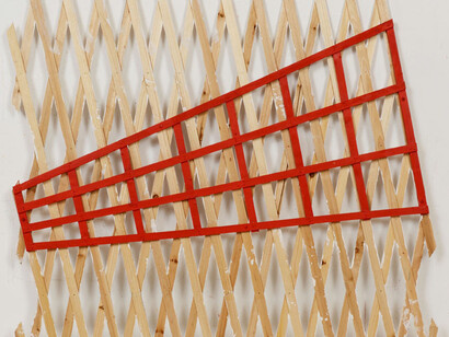 Daniel Dezeuze, Jardin français (detail), 2013, painting on wood, 100 x 129 cm (in.), Courtesy Galerie Daniel Templon  