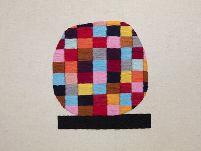 Stewart Francis Easton, Untitled embroidery, 2021, cotton thread on canvas (framed), 12.8x12.8 inches. Courtesy of the artist and Melhop Gallery°7077