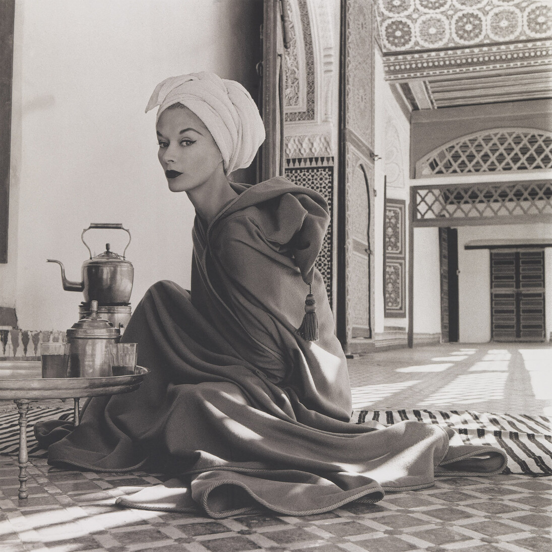 Irving Penn. Woman in Moroccan Palace (Lisa Fonssagrives-Penn), Marrakech, 1951, printed 1969. Smithsonian American Art Museum, Gift of the artist. © Condé Nast

