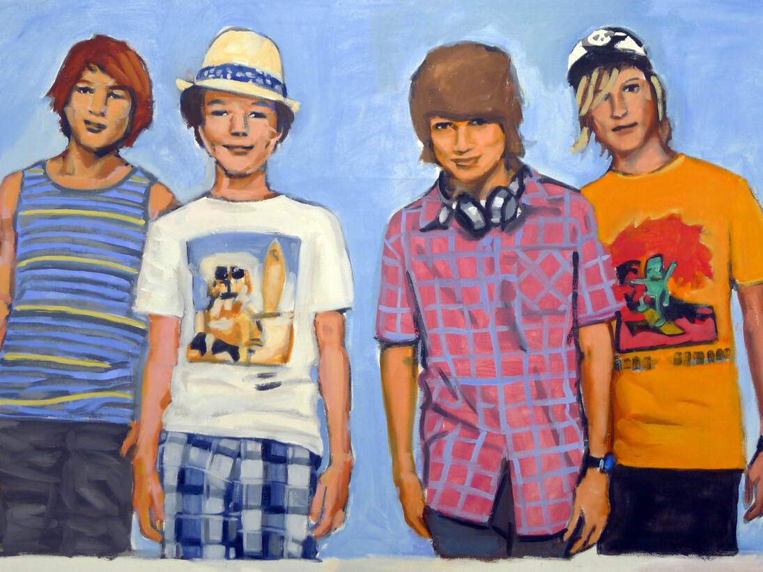 Walter Robinson, Target D-Signed and Shaun White, 2014, Acrylic on linen, 48 x 72 inches (122 x 183 cm), Courtesy LYNCH THAM, New York