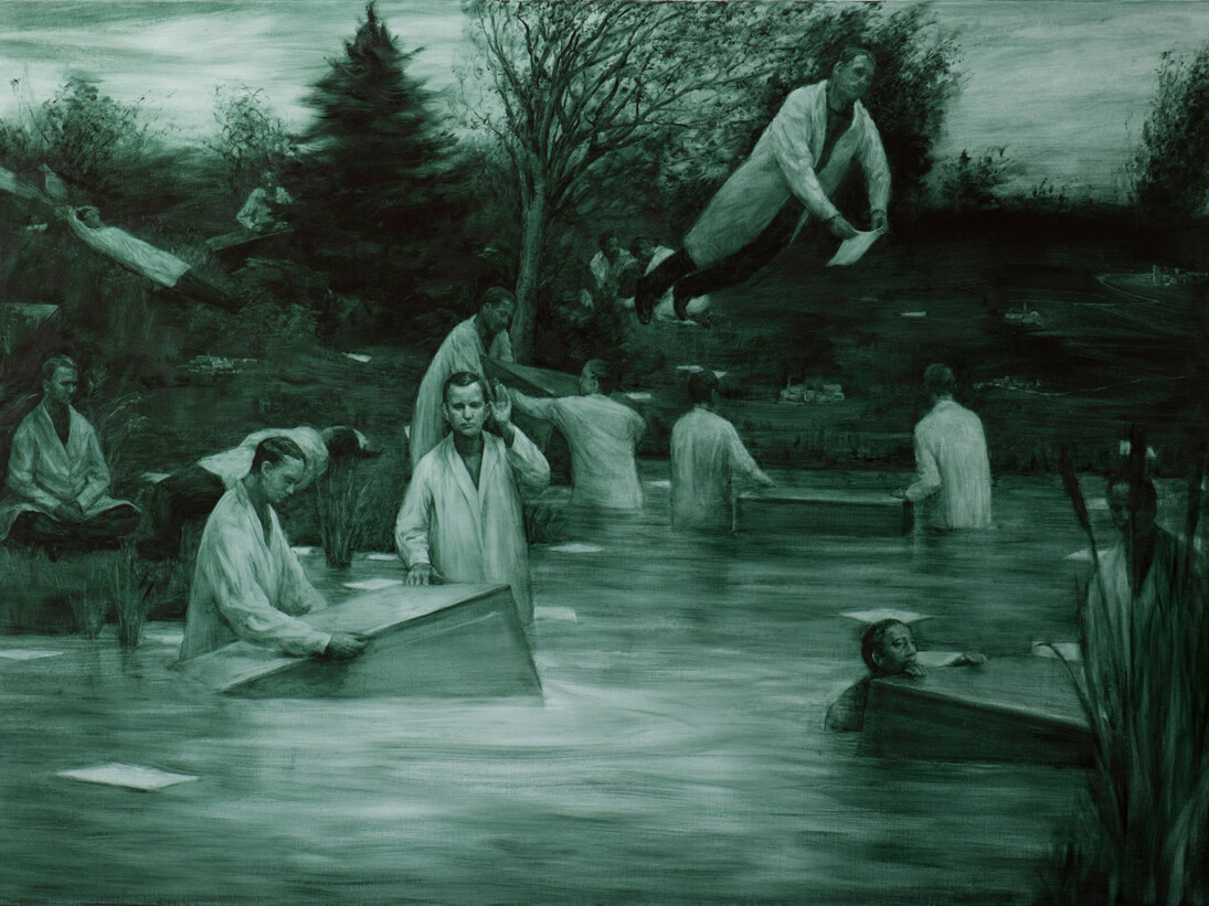 Peter Martensen, The Relocation, 2013, Oil on Canvas, 63" x 85½"