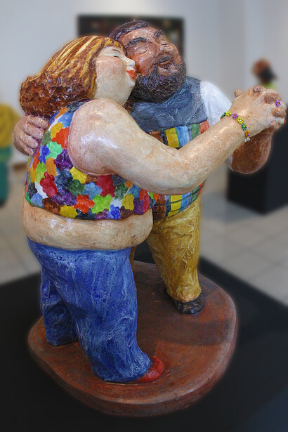 ¡Amorcito corazón! (2004), concreto armado pintado con oleo