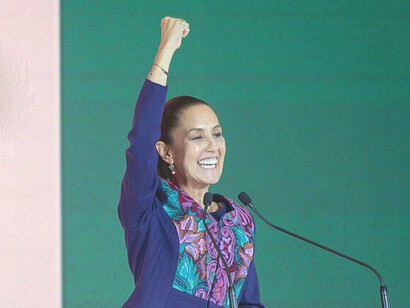 Claudia Sheinbaum, presidenta electa de México, en el inicio de su campaña presidencial