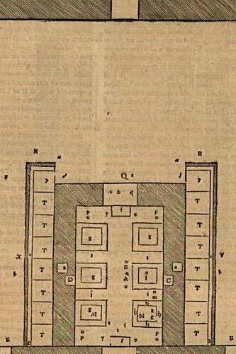 Puertas del Templo de Ezequiel en la Biblia de Sèbastien Castalion, 1563
