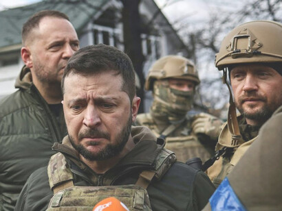 Volodymyr Zelenskyy, presidente Ukraino in assetto militare durante la guerra Russo-Ukraina