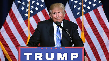 Donald Trump during the campain, speaking at an immigration policy speech in Phoenix, Arizona, USA