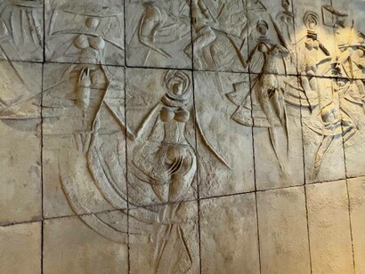 A panel by the Argentinian artist Carybé in São Conrado, in Rio de Janeiro, Brazil