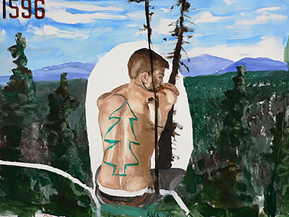 Back There (#1596), 2018, Oil on gessoed paper, 22 x 30 inches; Courtesy of ClampArt, New York City © Jack Balas