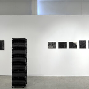 Coffins of Black, Coffins of Luck_Installation view with works by Katerina Christidi (paintings) & Yiannis Sinioroglou (sculpture) Photos: Dimitris Foutris

