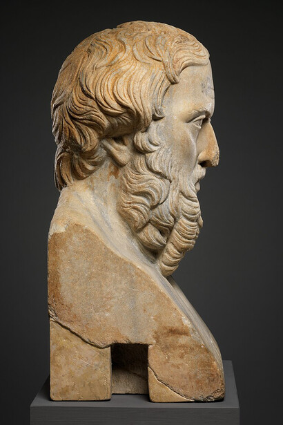 Busto de mármol de Heródoto, siglo II d. C. Museo Metropolitano de Arte, Nueva York, Estados Unidos