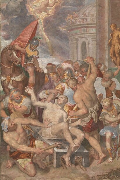 Aurelio Luini, Martirio di San Vincenzo, 1585‐1587, affresco riportato su vetroresina, cm 347 x 239, Milano, Museo d’Arte Antica del Castello, Sforzesco, Pinacoteca, inv. 441 (da San Vincenzino, alle Monache)