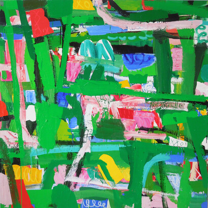 Toru Hamada, T-11-2, 2011, oil on canvas, 130 x 130 cm
