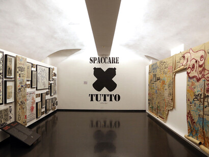 Una sala della mostra Street Art – Banksy & Co. L’arte allo stato urbano, a Palazzo Pepoli, Bologna