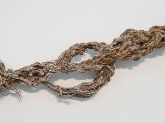 Miguel Ángel Rojas, Por Pan, 2013. Braided grass (Agrostis Perenans), recovered from 17th century colonial construction, dimensions variable. Photo credit: Logan Sebastian Beck.