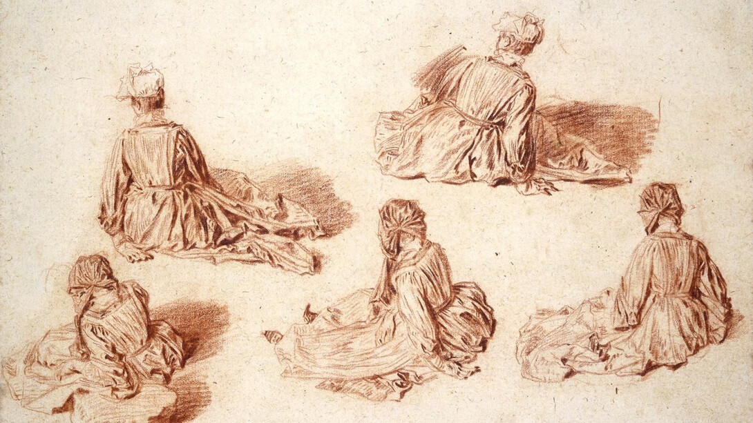 Antoine Watteau, Five studies of a seated woman, about 1714–5. Courtesy of the British Museum