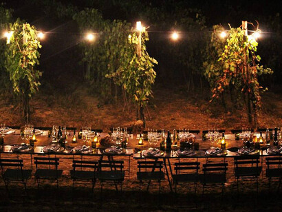 Dinner in the vineyard at Pieve de' Pitti