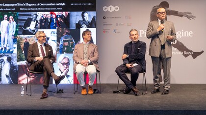Brunello Cucinelli e Mr Porter alla Tavola Rotonda presso l’Unicredit Theatre della Fortezza da Basso di Firenze. Credits: F.Guazzelli