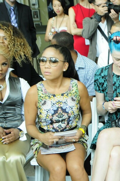 Celebridades e invitados especiales en la primera fila de la Mercedes Benz Fashion Week, Madrid, 2012