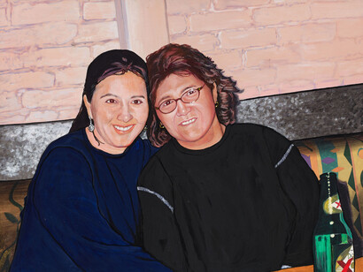 Joey Terrill, Ana and Cousin Pat, Silver Lake, 2002 (First date) (detail), 2010-2026. Courtesy of Marc Selwyn Fine Art
