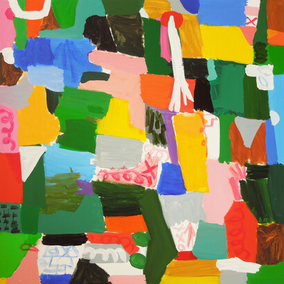Toru Hamada, T-13-27, 2013, acrylic on canvas, 150 x 150 cm

