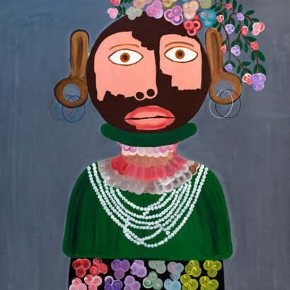 Kojo Marfo
Stranger #5, 2021
Acrylic on canvas
61 3/8 x 56 1/2 in
156 x 143.5 cm