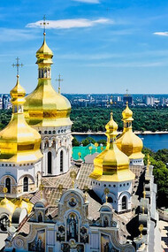 The Orthodox churches of Kyevo-Pecherska Lavra, built on a labyrinth of caves, Kyiv, Ukraine